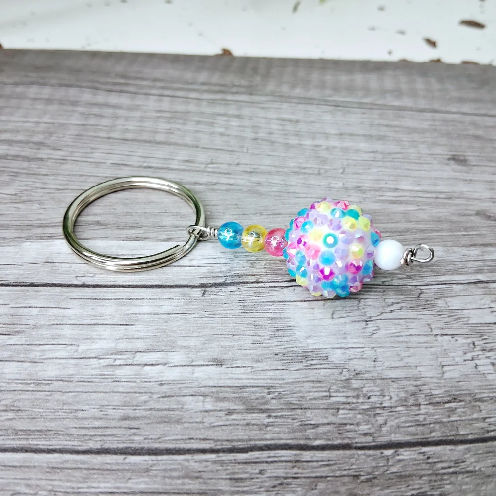Wholesale Vibrant Beaded Keychain Collection, 12 Piece